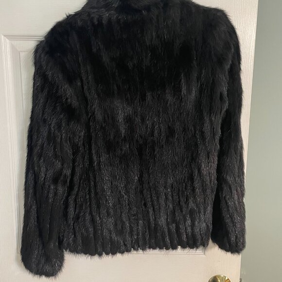 Black Mink Fur Jacket Coat Saga size Medium - Picture 2 of 5
